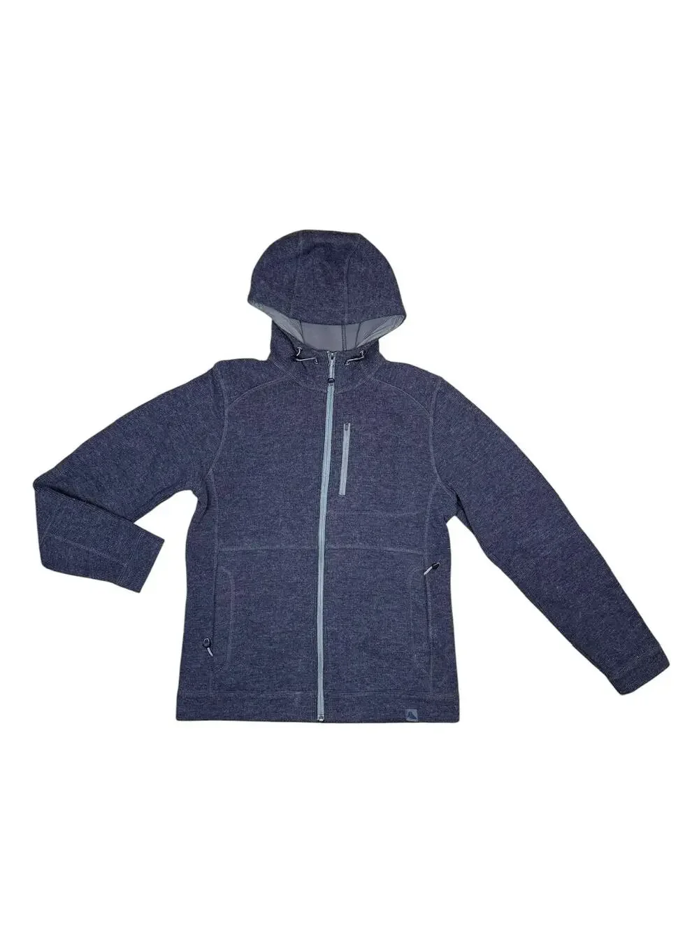 L.L.Bean Purple Gray Wool Tek Full-Zip Fleece Lined Hooded Jacket Men's Small